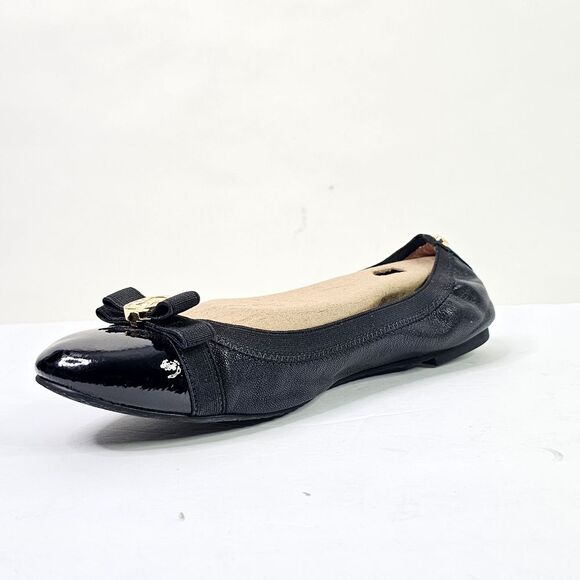 Michael Michael Kors Black Dixie Patent Leather Cap Toe Bowed Flats - Picture 3 of 11